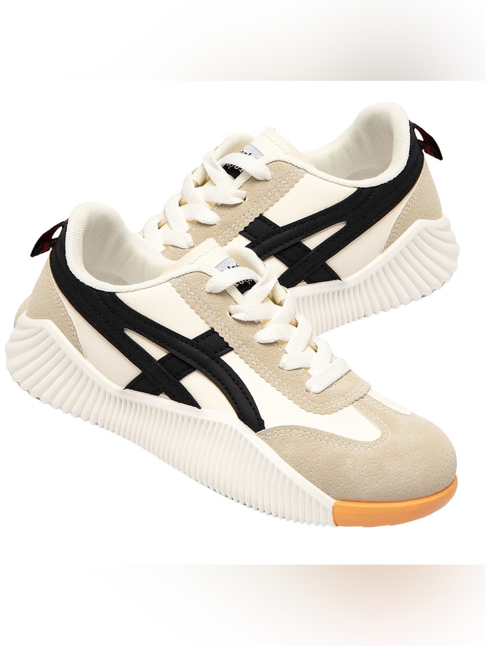 De Florance DF Cloudea Vintage Sneakers White Black Chunky Retro Shoes Size 35 5 - Picture 4 of 13